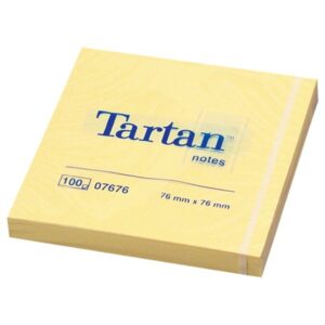 BLOCCHETTI POST IT GIALLO LIGHT 76 X 76 MM 100 FOGLI 12 PZ TARTAN NOTES