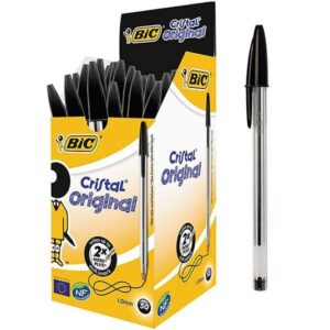 PENNE A SFERA CRISTAL CONFEZIONE DA 50 PEZZI NERO BIC