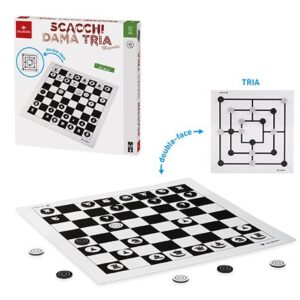 SCACCHI DAMA TRIA MAGNETICI DOUBLE FACE DAL NEGRO