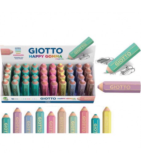 Giotto Happy Gomma colori Pastello – Cartolibreria Orsino