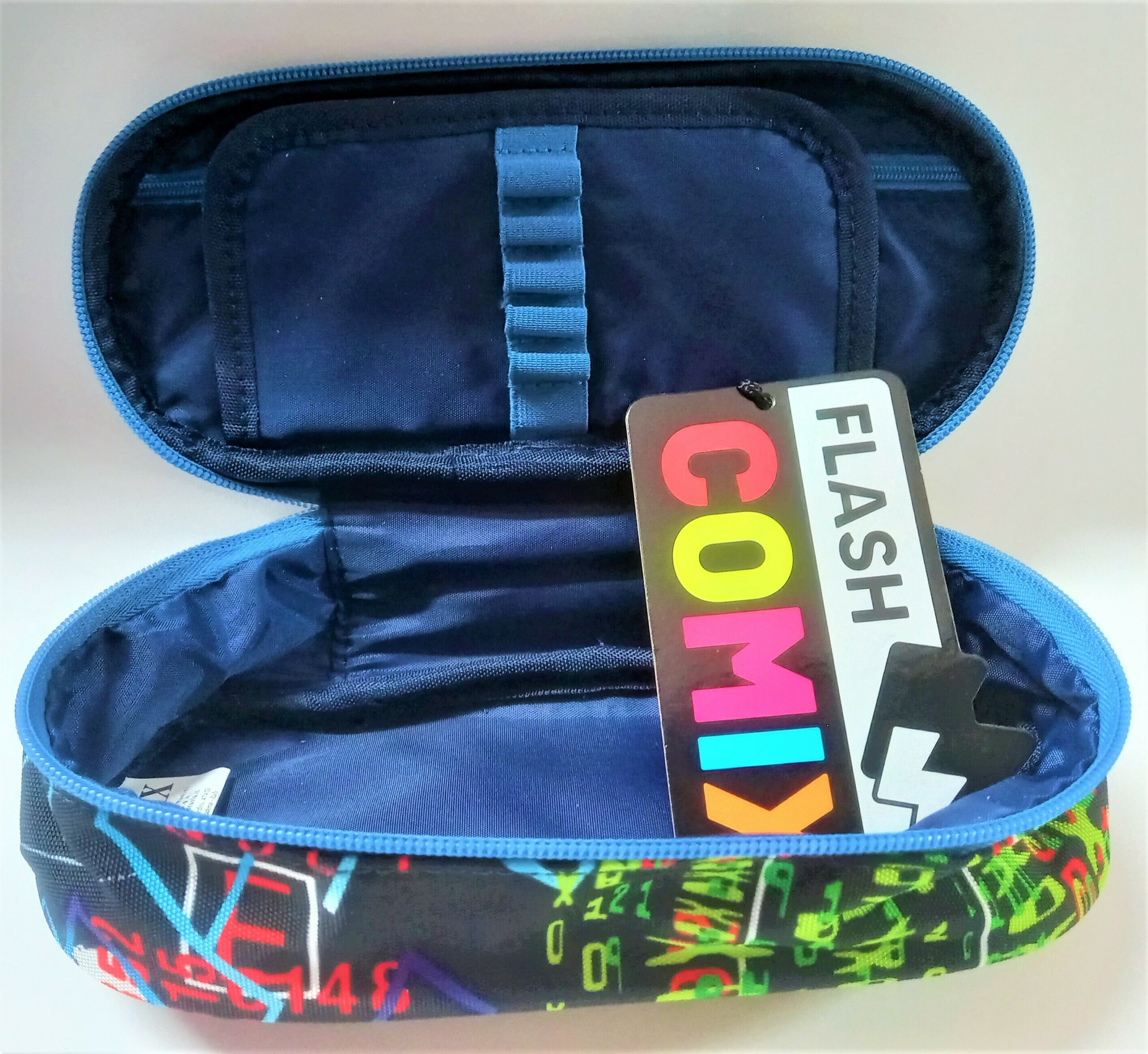 ASTUCCIO OVALE COMIX FLASH ORGANIZZATO BLU