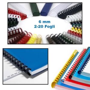 SPIRALI PER RILEGATURA 6 MM A4 21 ANELLI NERI CONFEZIONE 100 PZ AVUFFICIO