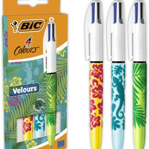 PENNA A SFERA 4 COLOURS PUNTA 1MM 3 PEZZI VELOURS BIC