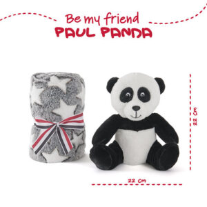 COPERTINA+PELUCHE PAUL PANDA PERLETTI TOYS