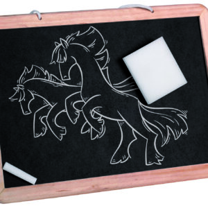 KIDS ACTIVITY LAVAGNETTA IN LEGNO 30X20 CON GESSETTI INCLUSI GREEN KIDS TOYS