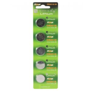 BLISTER 5 BATTERIE A BOTTONE LITIO CR2016 3V TECHLY