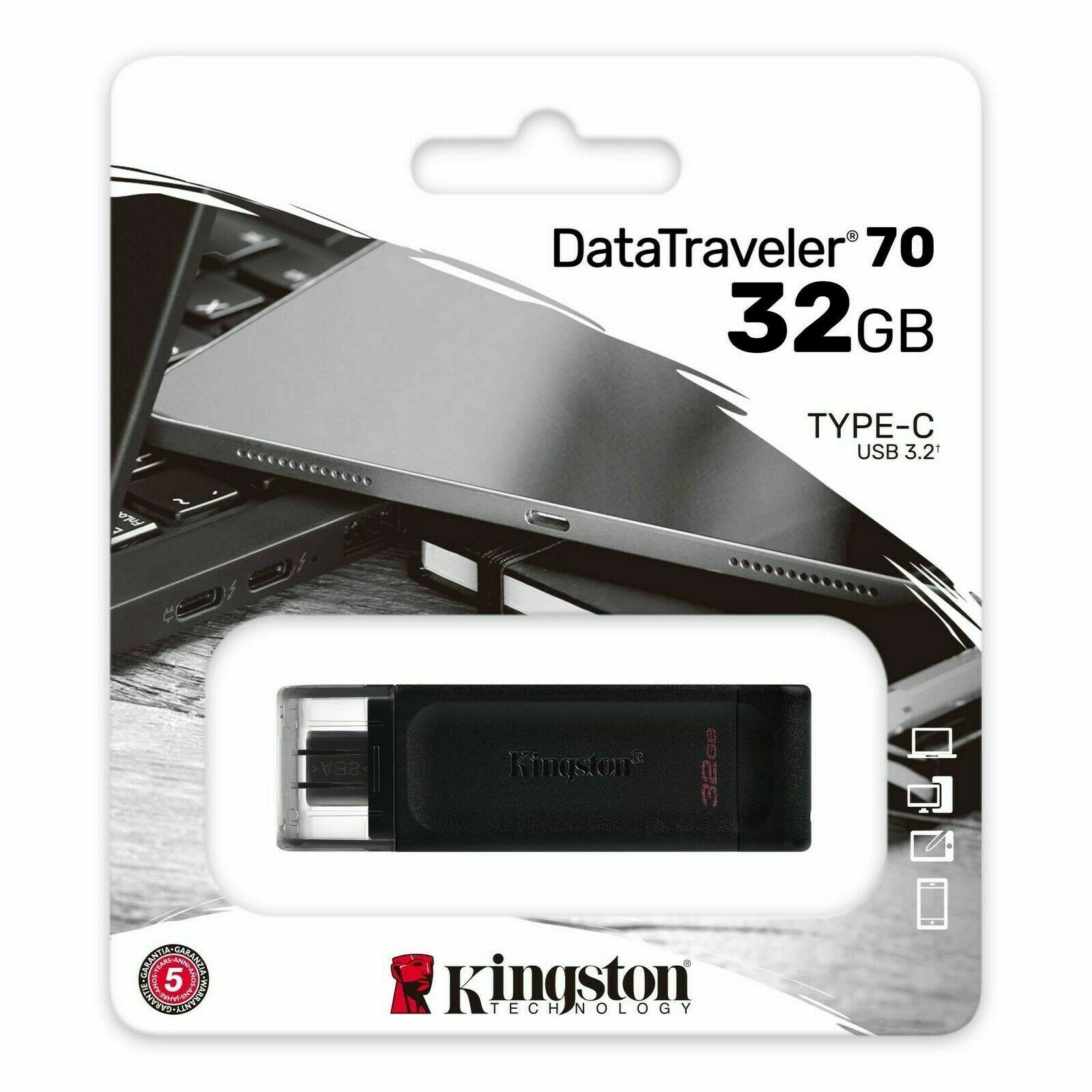 CHIAVETTA USB 3.2 TYPE-C 32 GB DATATRAVELER 70 KINGSTON – Cartolibreria  Orsino