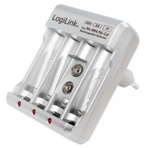 CARICABATTERIE PER AA / AAA / 9V Ni-MH/Ni-Cd LOGILINK