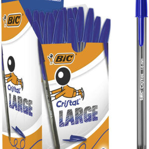 PENNE A SFERA CRISTAL LARGE CONFEZIONE DA 50 PEZZI BLU BIC