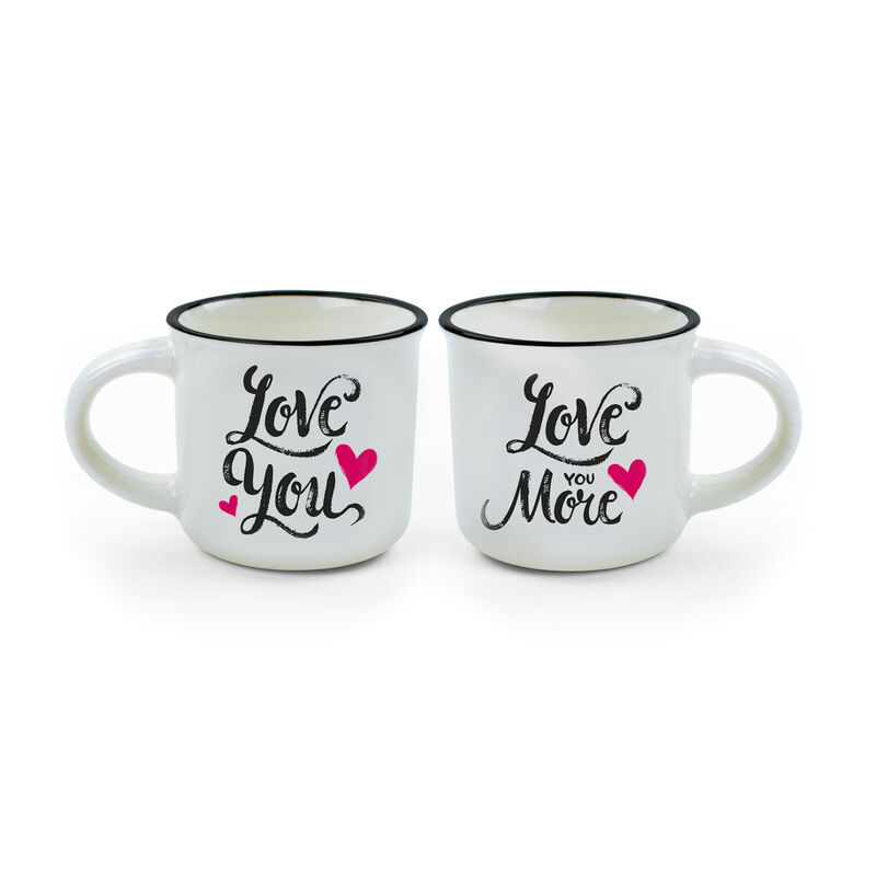 ESPRESSO FOR TWO 2 TAZZINE DA CAFFE' “LOVE YOU” – “LOVE YOU MORE” LEGAMI –  Cartolibreria Orsino