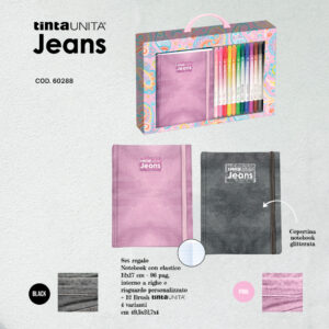 NOTEBOOK GLAMOUR+12 BRUSH BI OUNTA TINTA UNITA JEANS