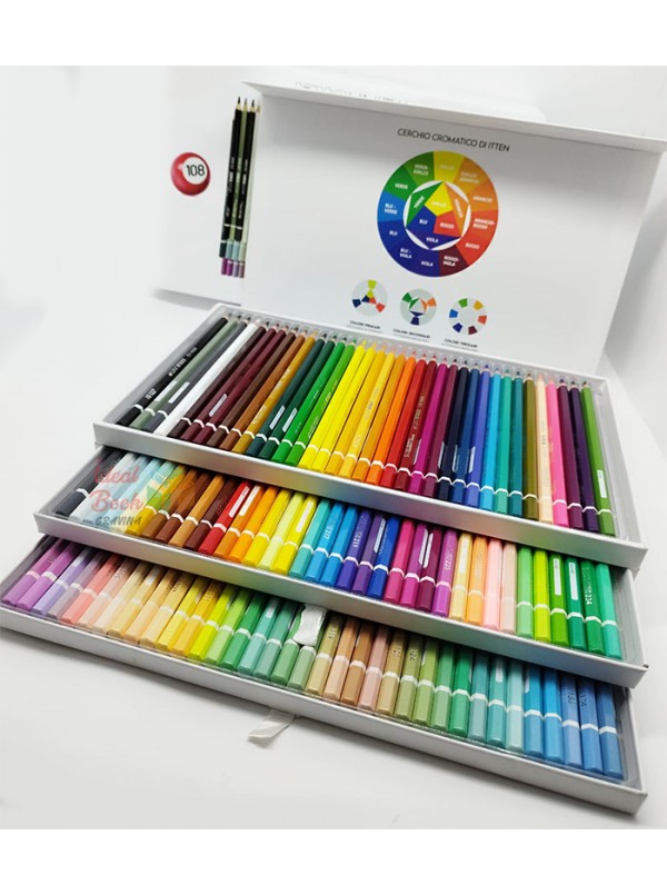 Valigetta Maxi 108 Colori Pastelli a matita Tinta Unita Colori