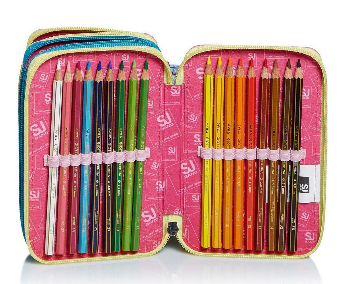 Astuccio scuola 3 zip SJ Pinky College