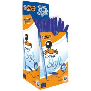 PENNE A SFERA CRISTAL SOFT MEDIUM PACCO DA 50 PEZZI BLU BIC