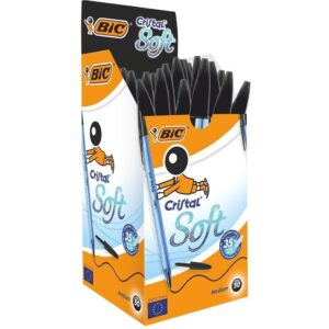 PENNE A SFERA CRISTAL SOFT MEDIUM PACCO DA 50 PEZZI NERO BIC