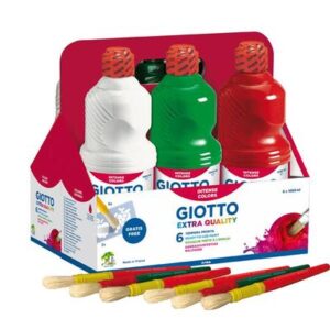 SCHOOLPACK 6 FLACONI TEMPERA PRONTA 1000 ML GIOTTO FILA