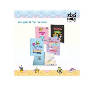 MAXI QUADERNO SPIRALATO TINTA UNITA ZOOCON STICKERS  1R