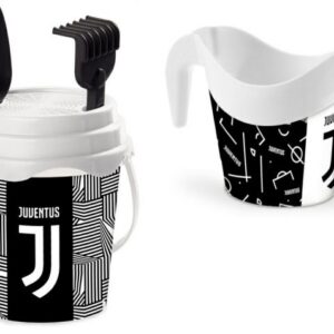 KIT SPIAGGIA SECCHIELLO-PALETTA-RASTRELLO-ANNAFFIATOIO JUVENTUS MONDO