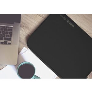 Porta PC in pu soft touch black desk black tinta unita