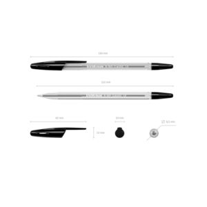 Penna a sfera R-301 Erich Krause nero 0,35 mm 4 pz.