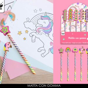 MATITA CON GOMMA UNICORNO