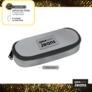 ASTUCCIO OVALE TINTA UNITA JEANS GLITTER